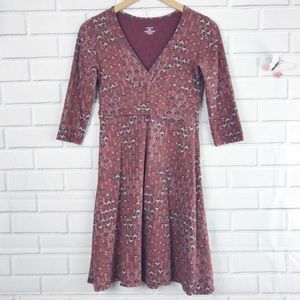 Patagonia Burgundy 3/4 Sleeve Dress Small